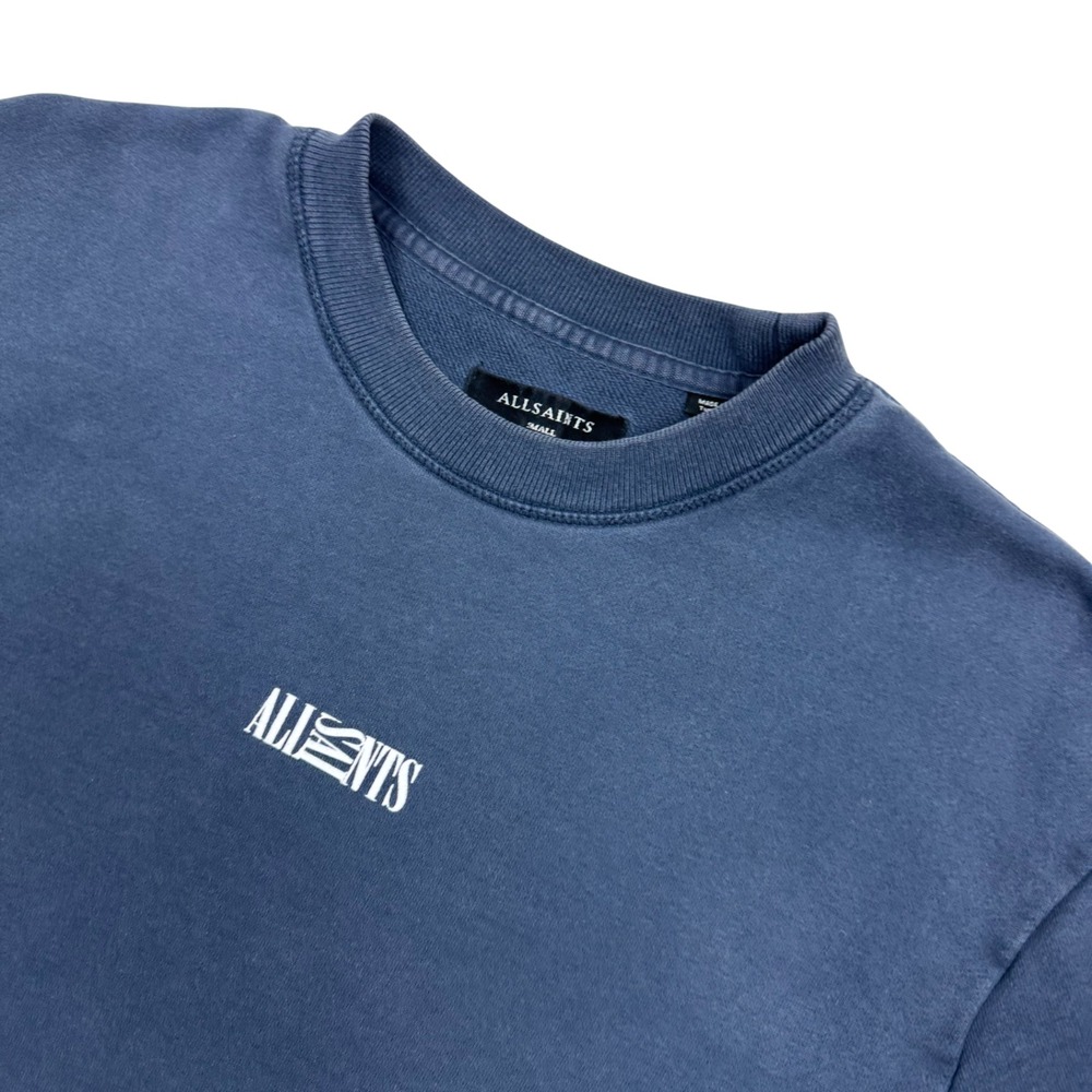All Saints Opposition Crewneck Pullover Sweatshirt Adult Size S Charcoal Blue - Picture 3 of 13